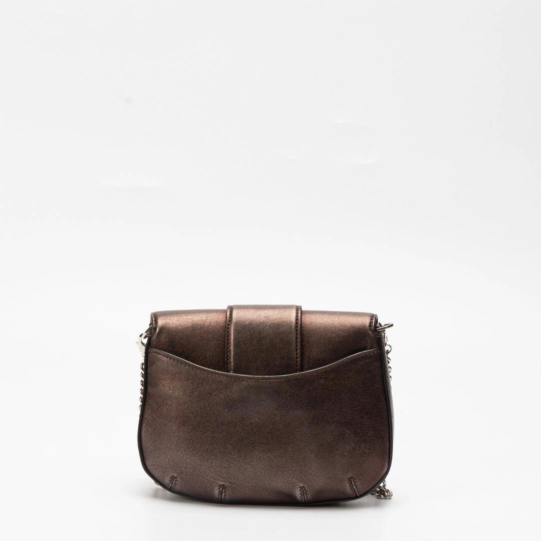 Roberto Cavalli Brown Leather Buckled Crossbody Bag