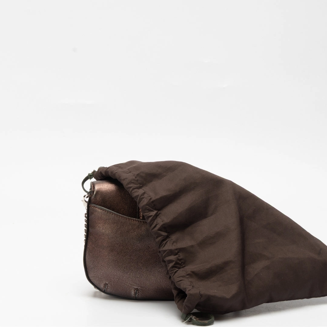 Roberto Cavalli Brown Leather Buckled Crossbody Bag