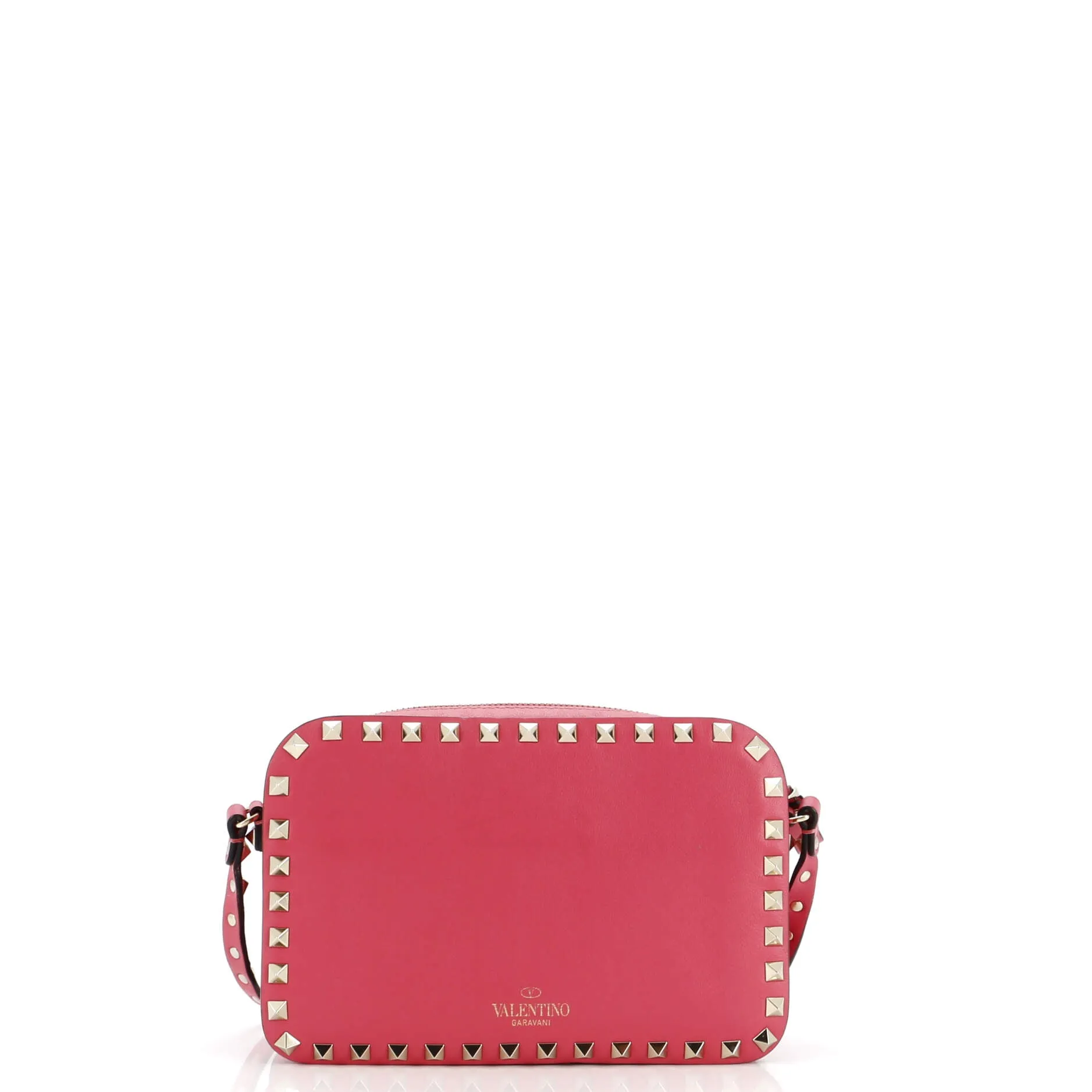 Rockstud Flip Lock Camera Crossbody Bag Leather