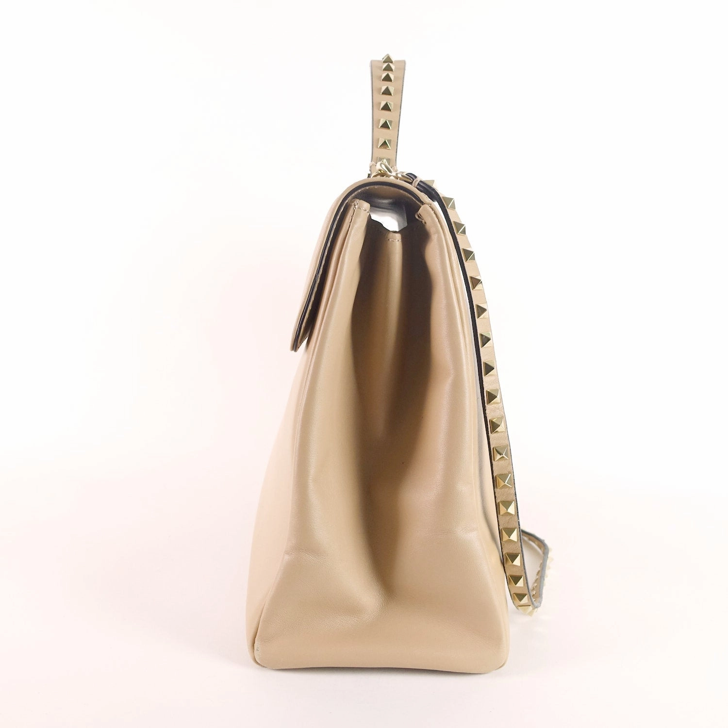 Rockstud Calf Leather Large Satchel Bag
