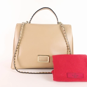 Rockstud Calf Leather Large Satchel Bag