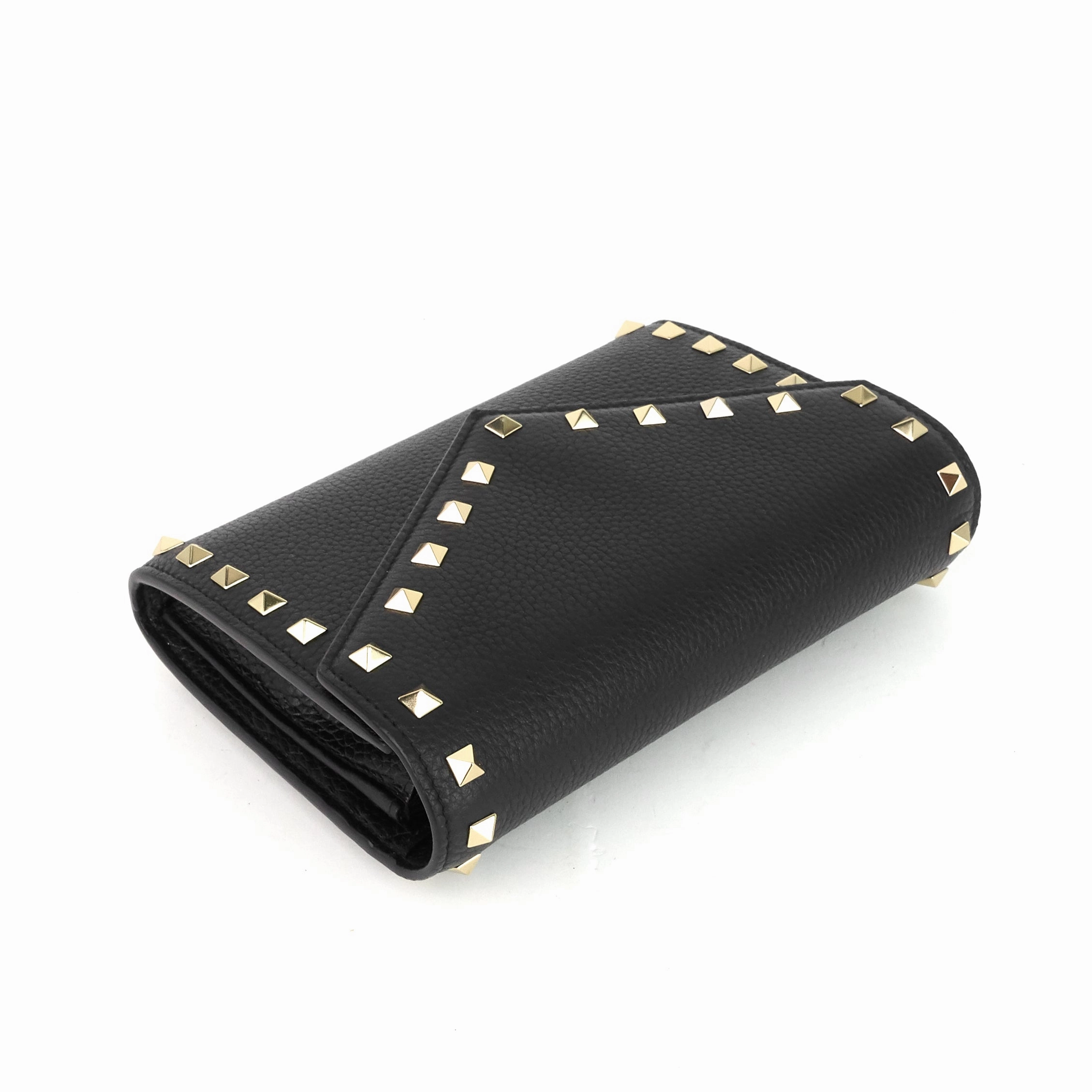 Rockstud Calf Leather Wallet on Chain