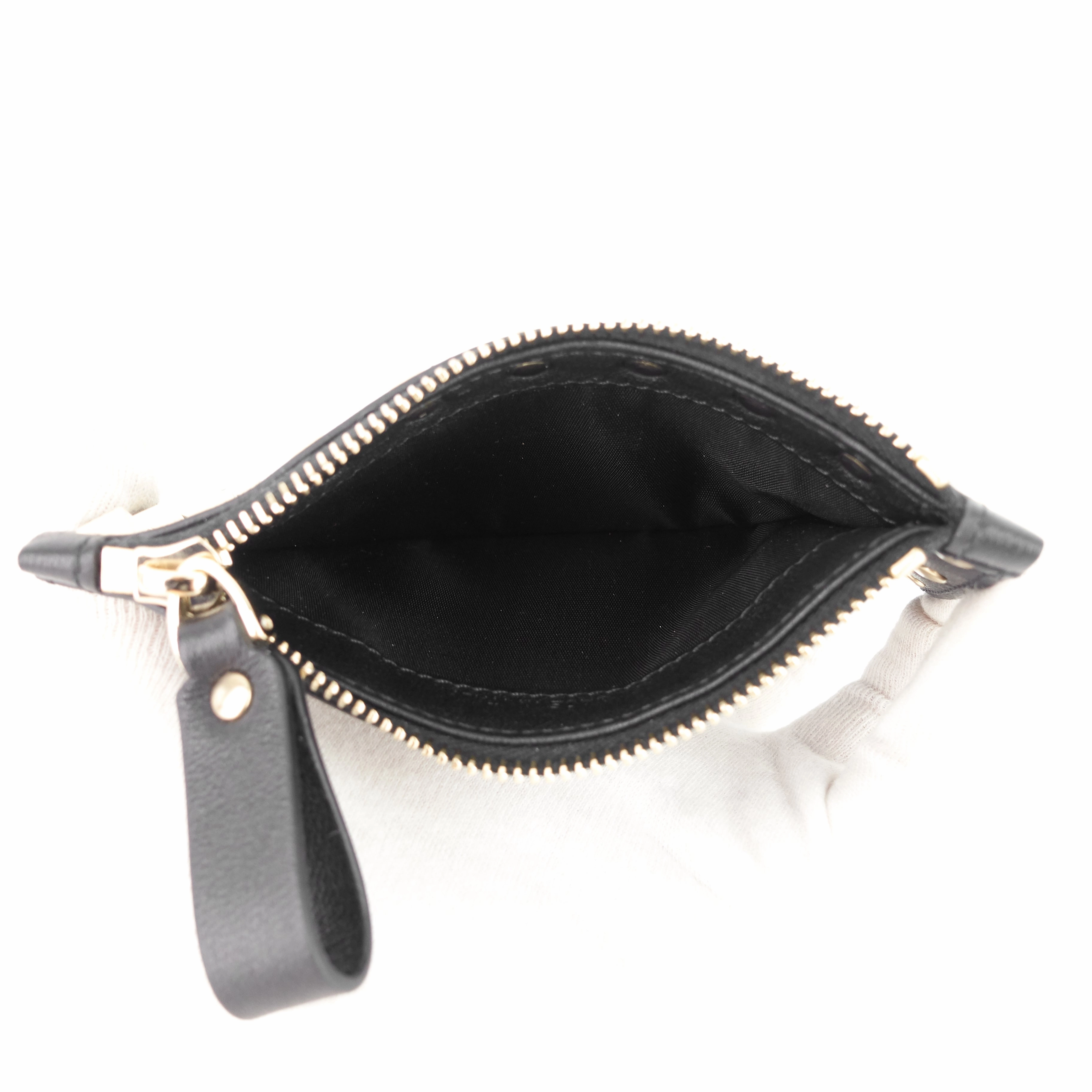 Rockstud Calfskin Card Holder with Zipper