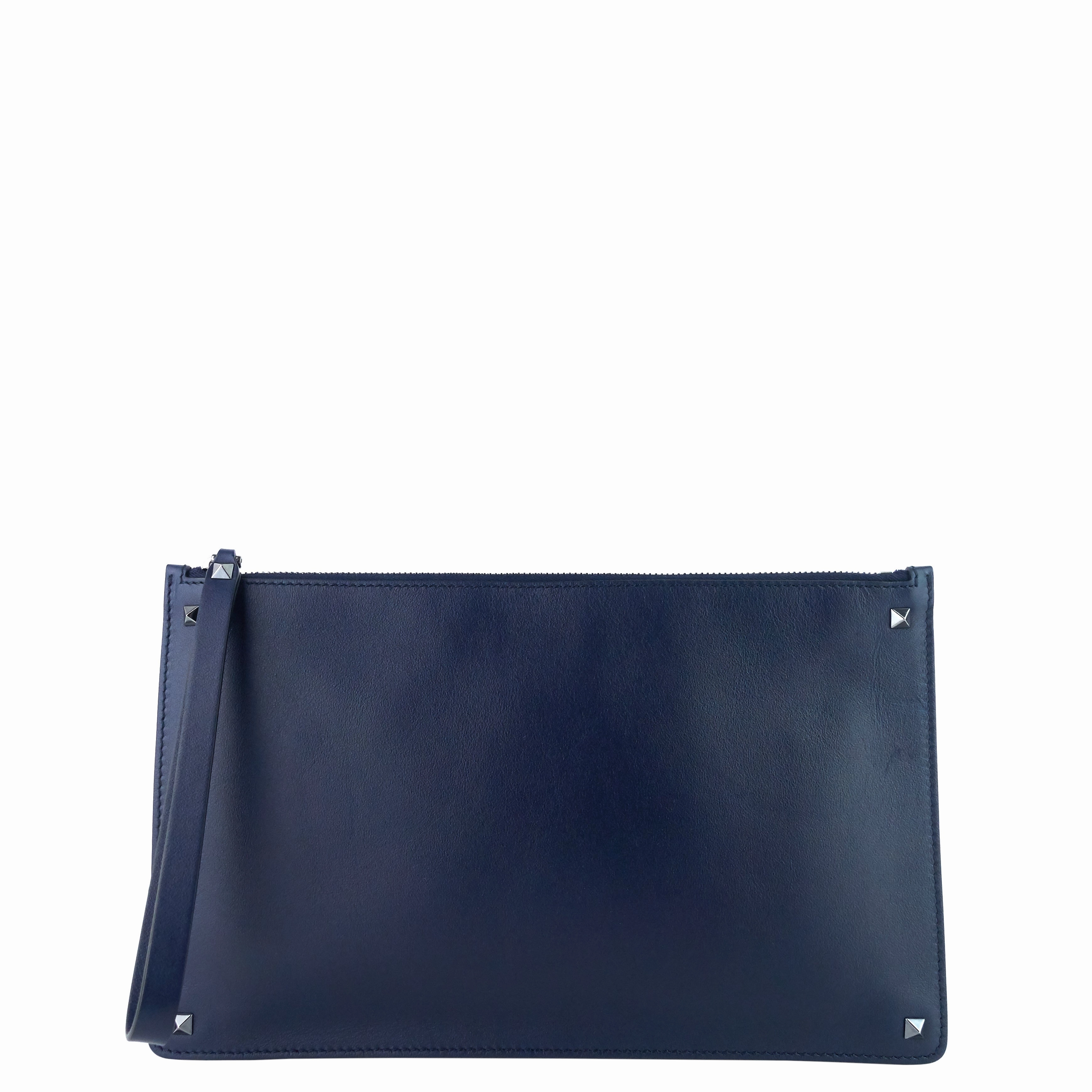 Rockstud Calfskin Leather Clutch Bag