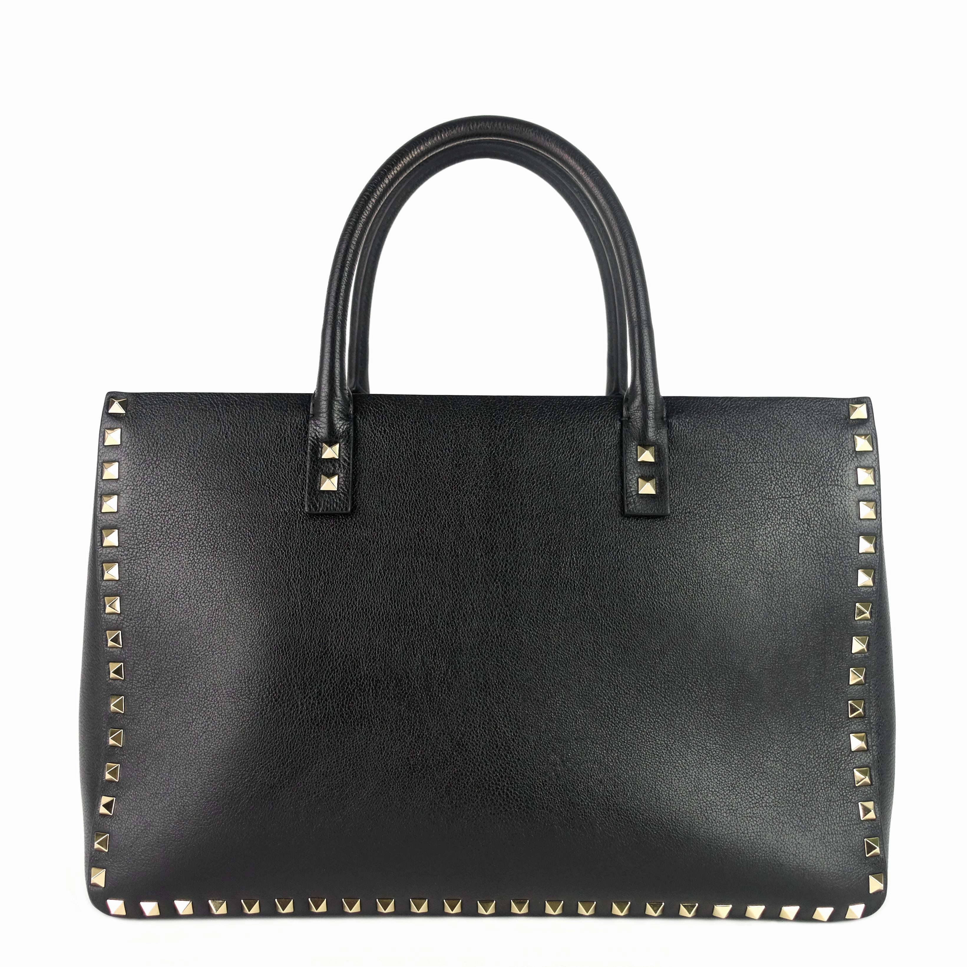 Rockstud Convertible Leather Tote Bag