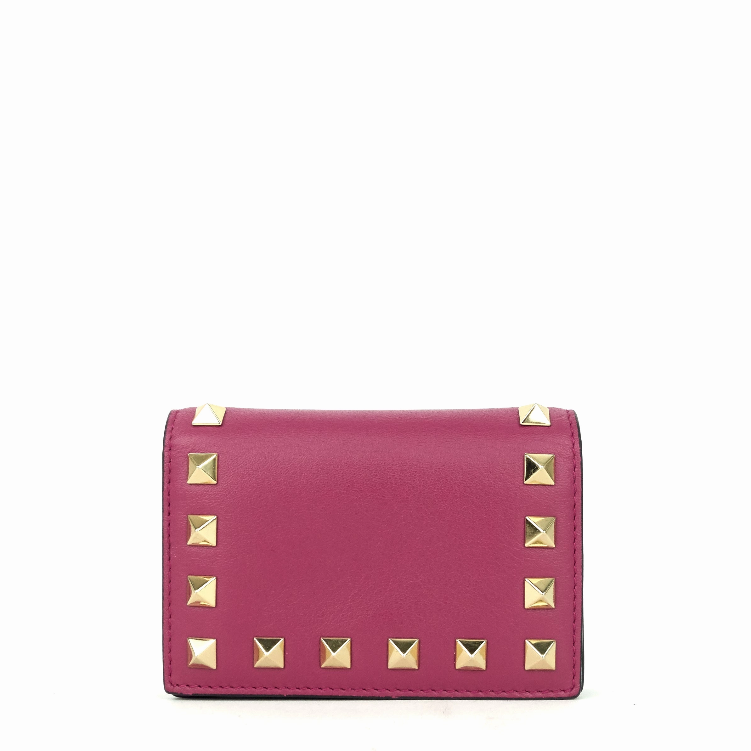 Rockstud French Flap Small Leather Wallet