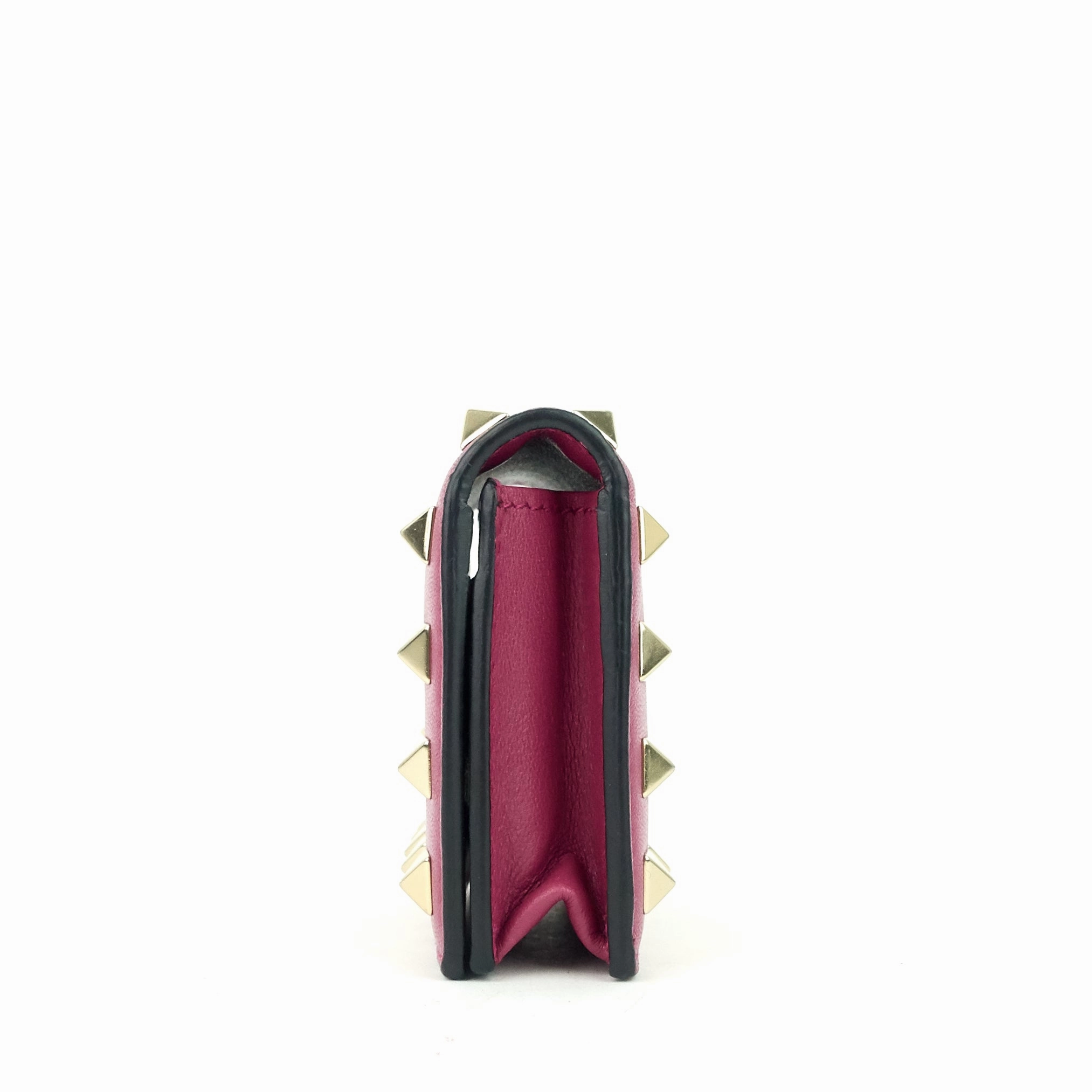 Rockstud French Flap Small Leather Wallet