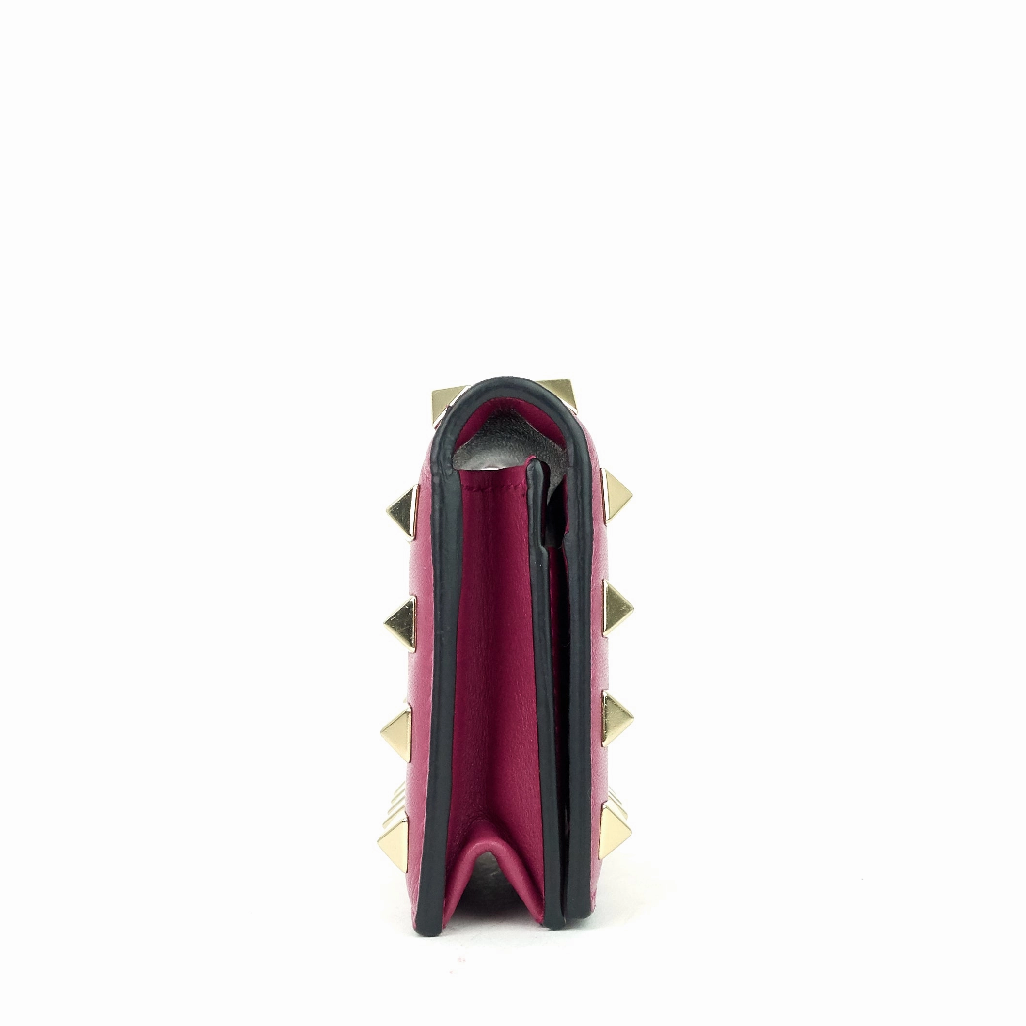Rockstud French Flap Small Leather Wallet