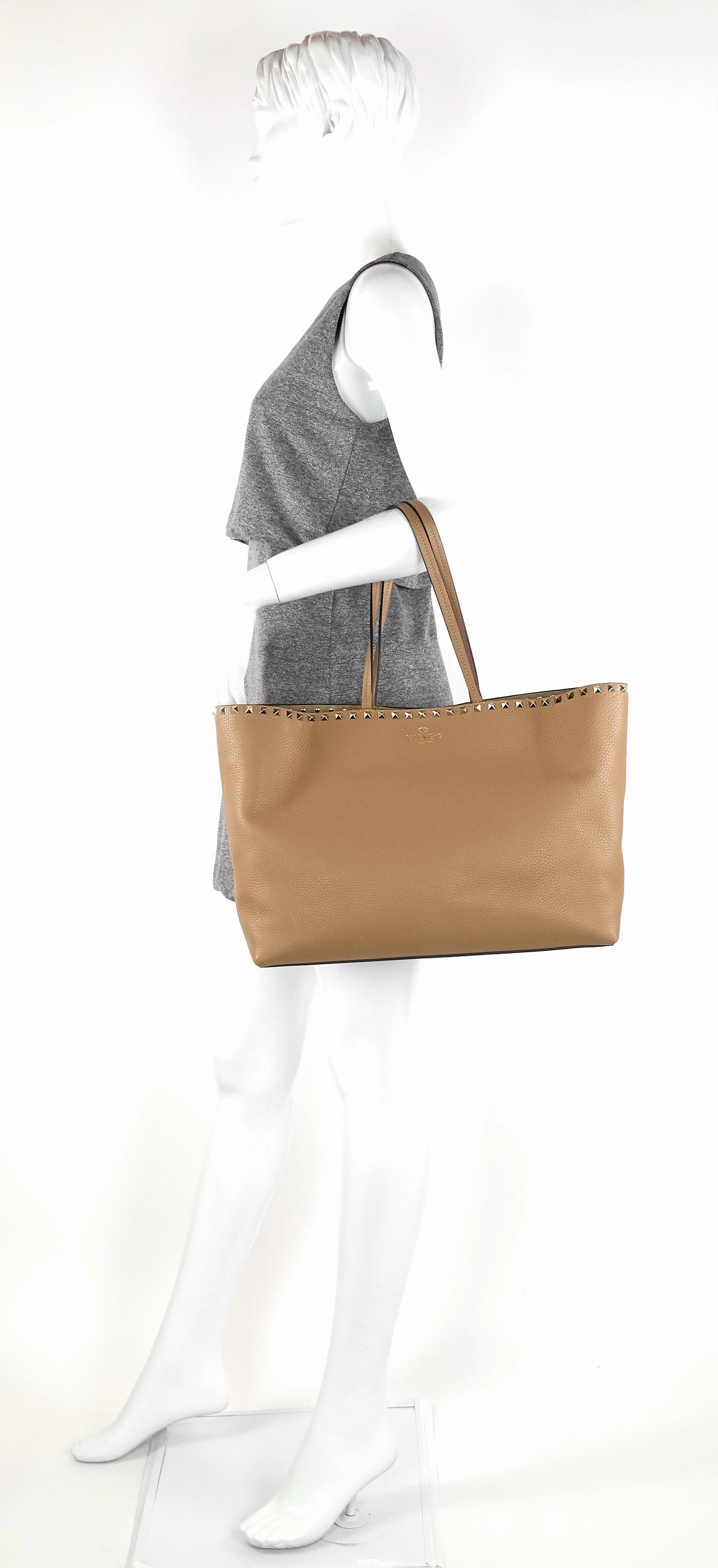 Rockstud Large Leather Tote Bag