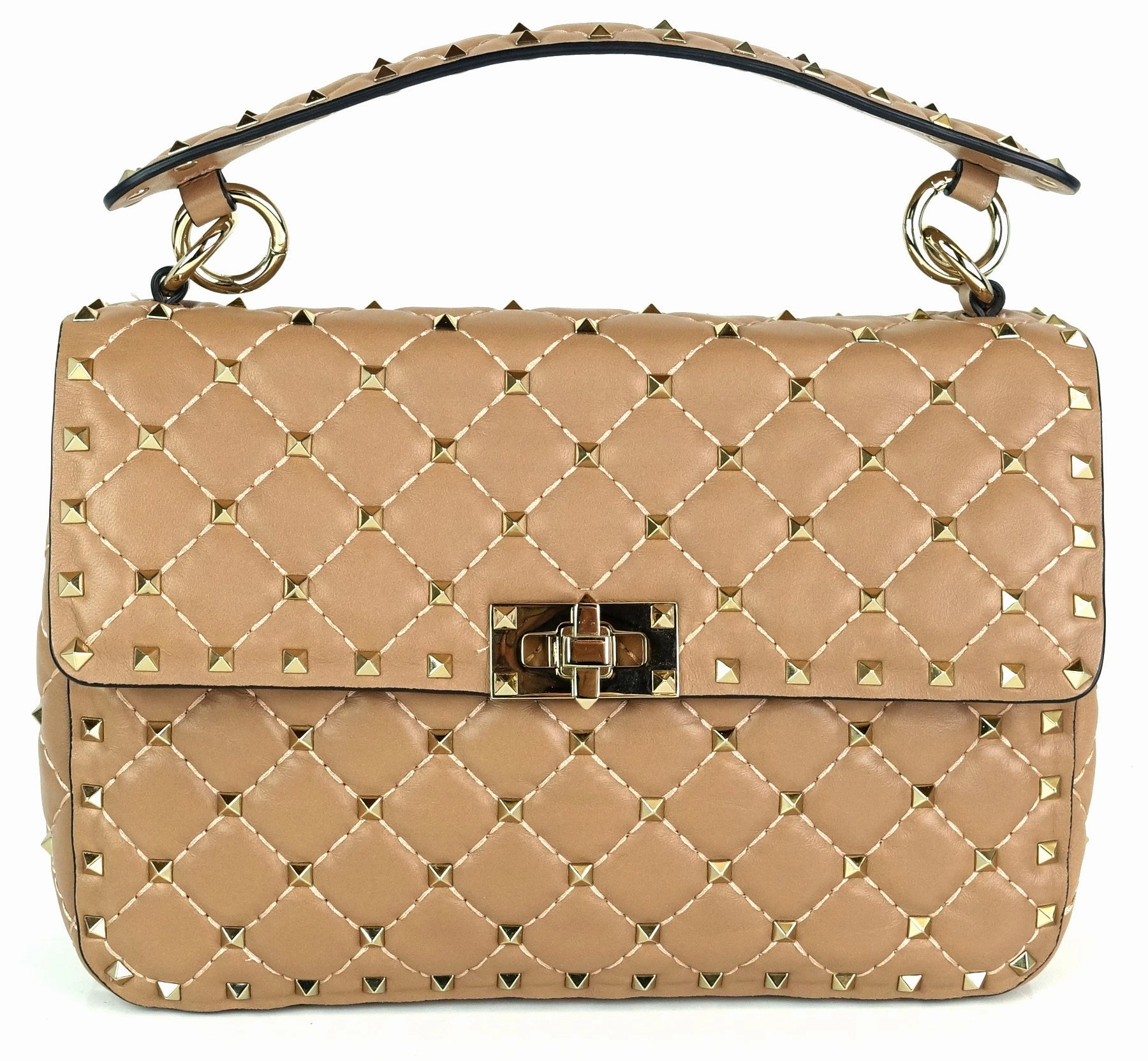 Rockstud Spike Quilted Lambskin Leather Bag