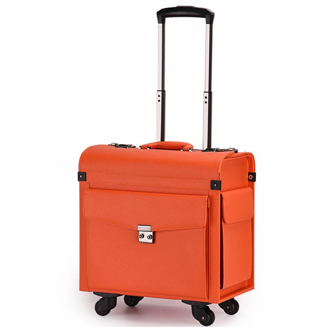 Rolling Cabin Luggage,Flight Attendants Travel Suitcases,Commercial Computer Bag,Password Box,Pu