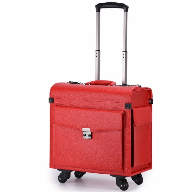 Rolling Cabin Luggage,Flight Attendants Travel Suitcases,Commercial Computer Bag,Password Box,Pu