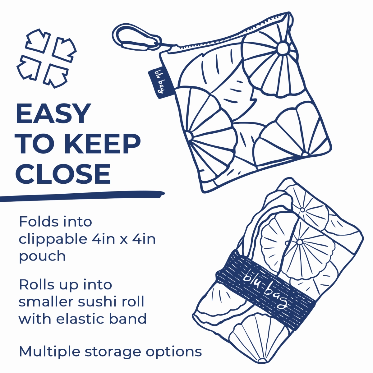 Root Veggies Blue Blu Reusable Shopping Bag - Machine Washable
