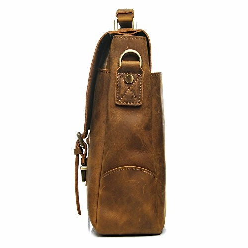 S-Zone Vintage Crazy Horse Leather Laptop Messenger Shoulder Bag Briefcase