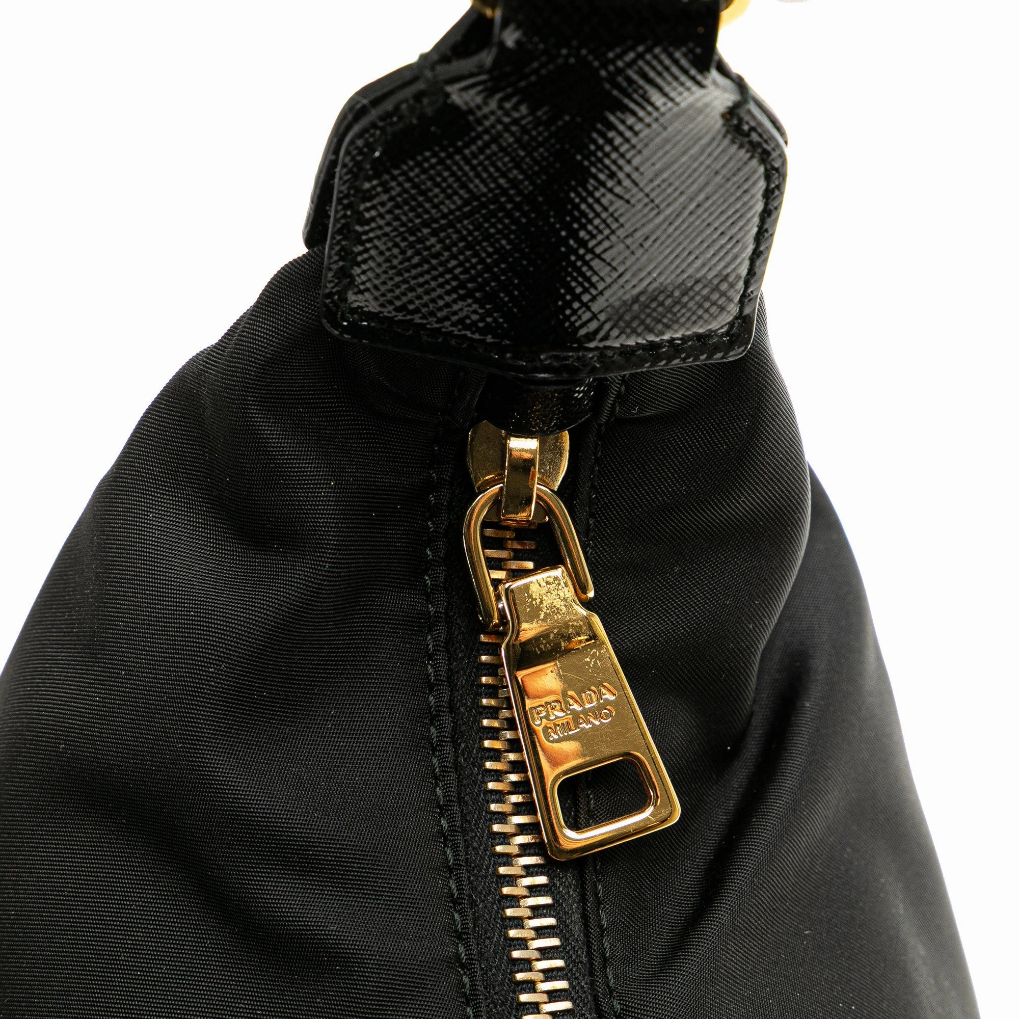 Saffiano Vernice Trimmed Tessuto Shoulder Bag