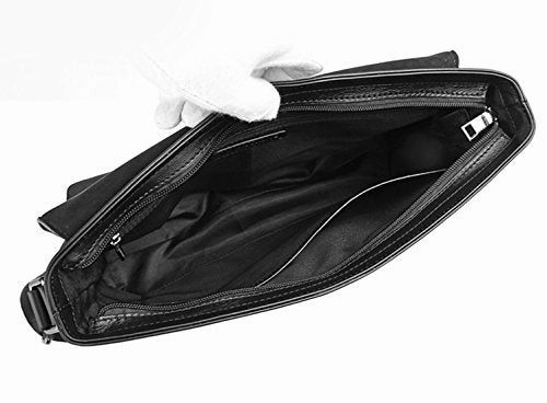 Saierlong New Mens Black Genuine Leather Briefcase Messenger Bags Business Handbags