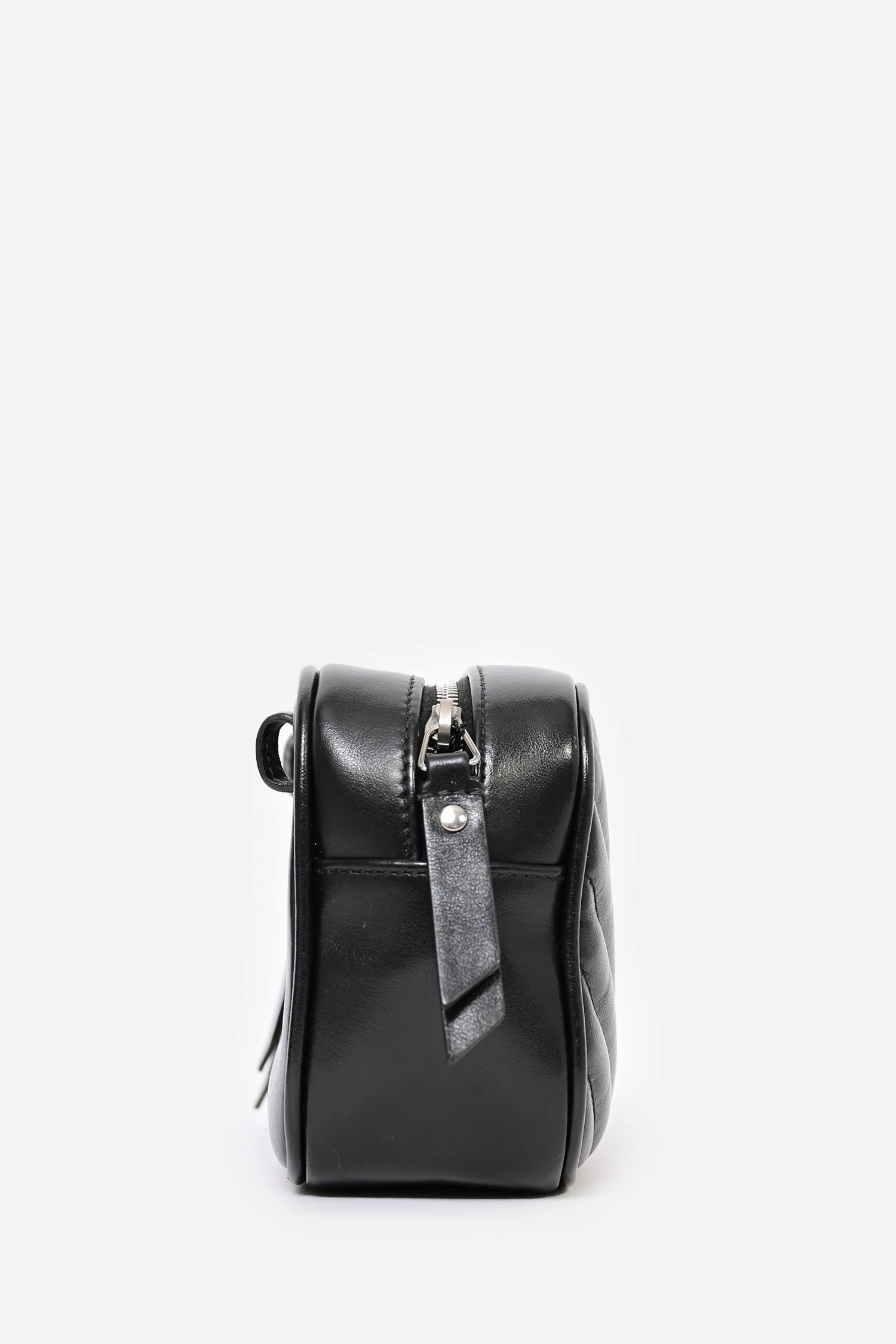 Saint Laurent 2019 Black Chevron Leather Mini Lou Camera Crossbody