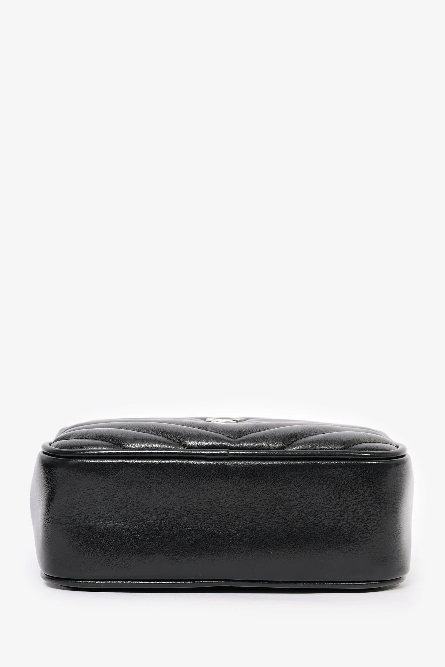 Saint Laurent 2019 Black Chevron Leather Mini Lou Camera Crossbody