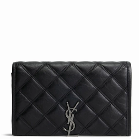 SAINT LAURENT Becky Wallet on Chain - Black