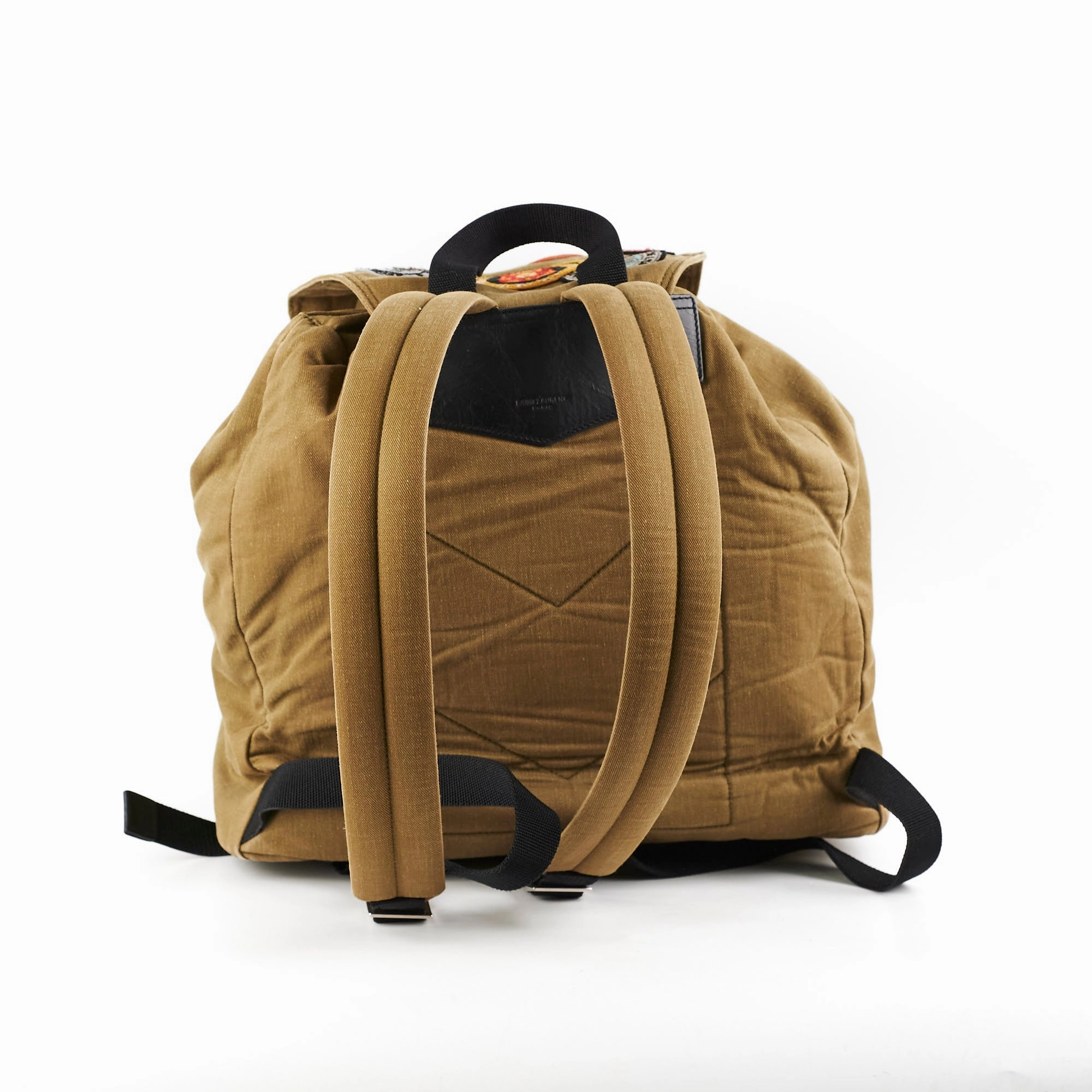 Saint Laurent Canvas Multi Patch Backpack Green