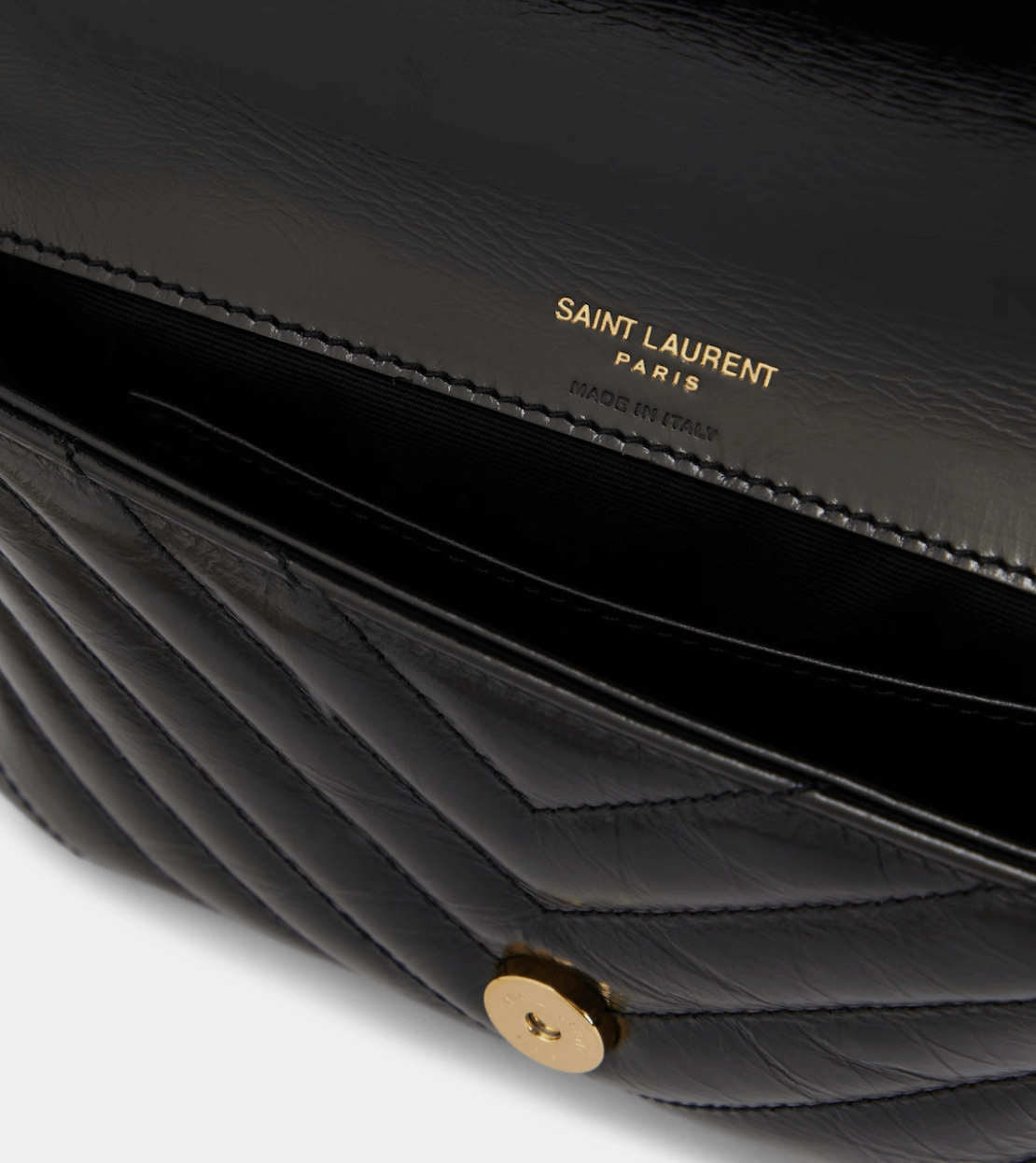 Saint Laurent College Mini metalass leather shoulder bag