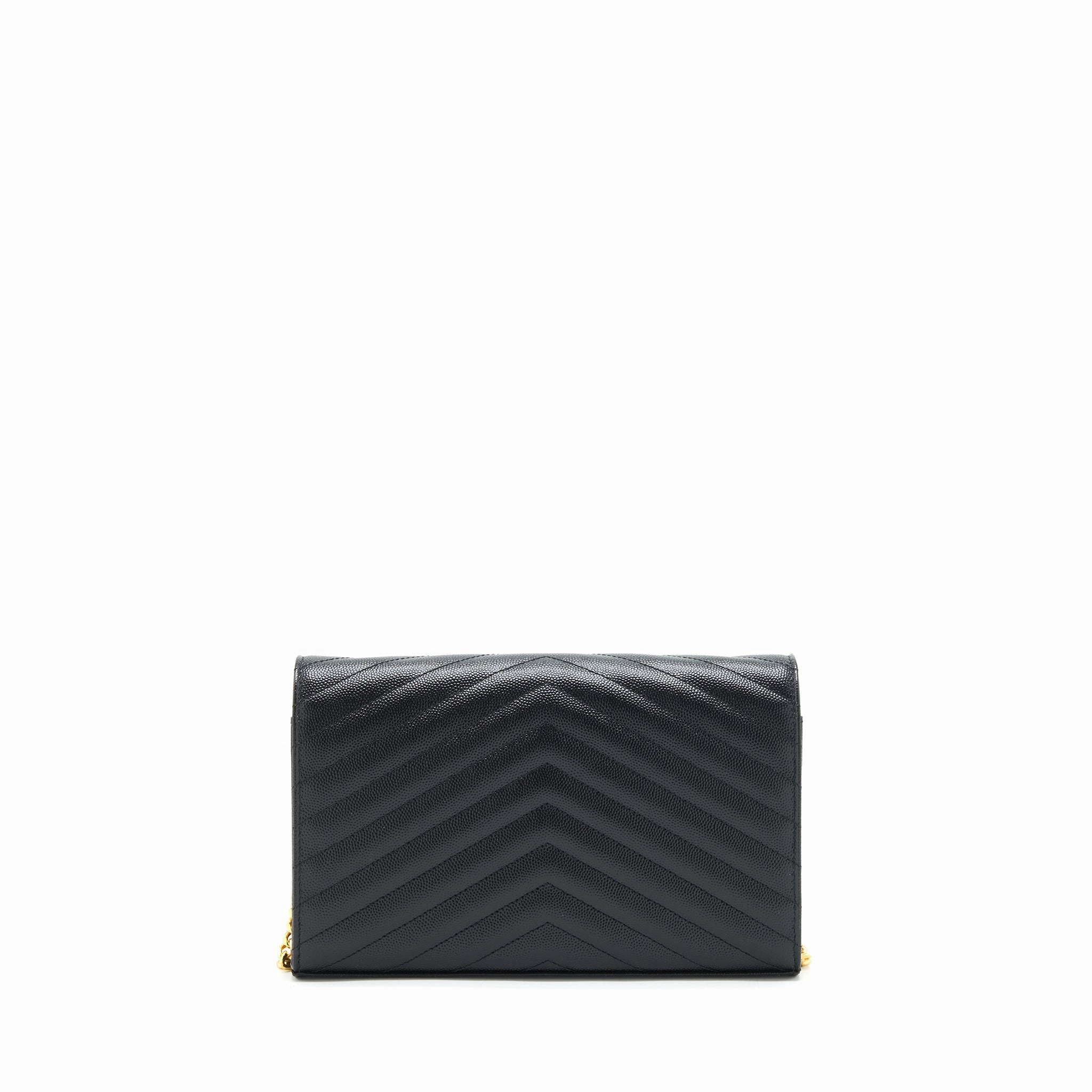 Saint laurent Envelope Chain Crossbody Bag Grained CalfSkin black GHW