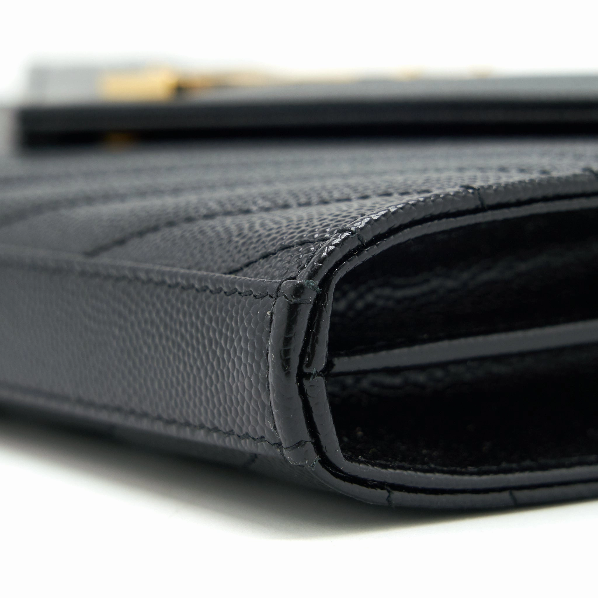 Saint laurent Envelope Chain Crossbody Bag Grained CalfSkin black GHW