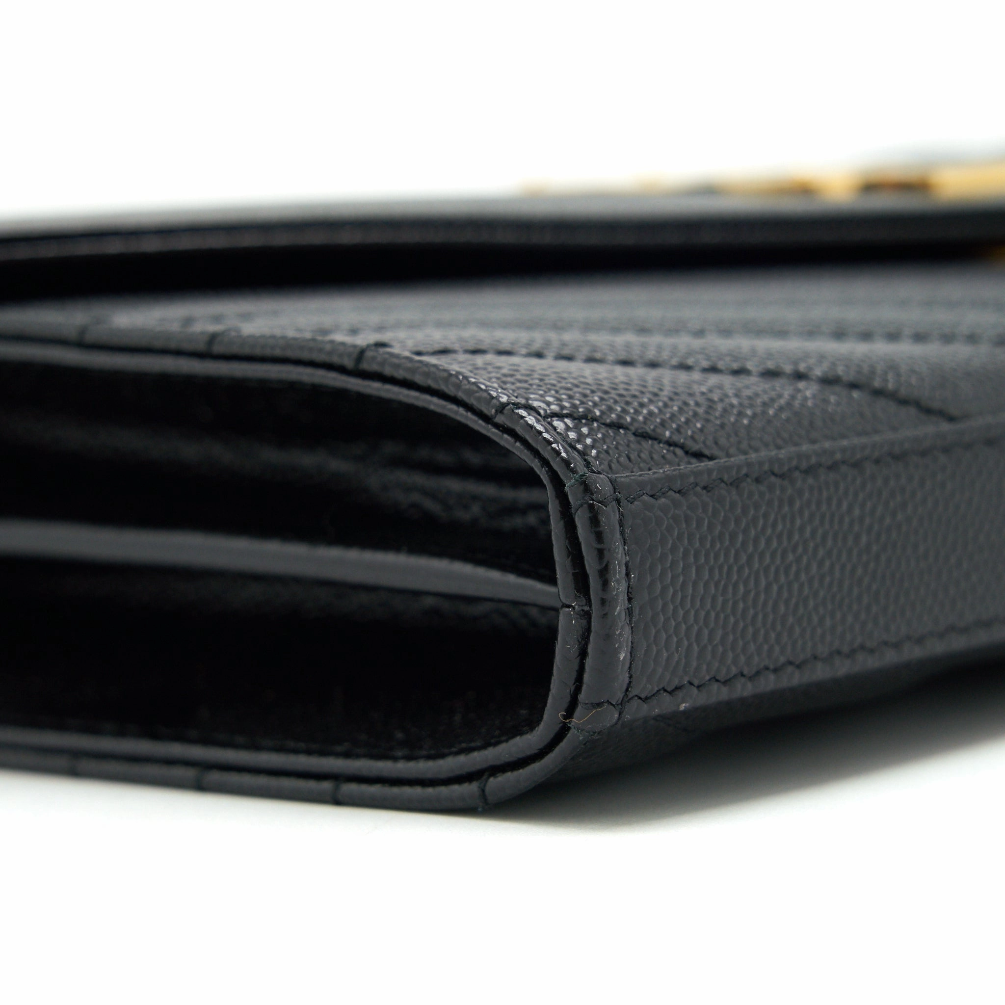 Saint laurent Envelope Chain Crossbody Bag Grained CalfSkin black GHW