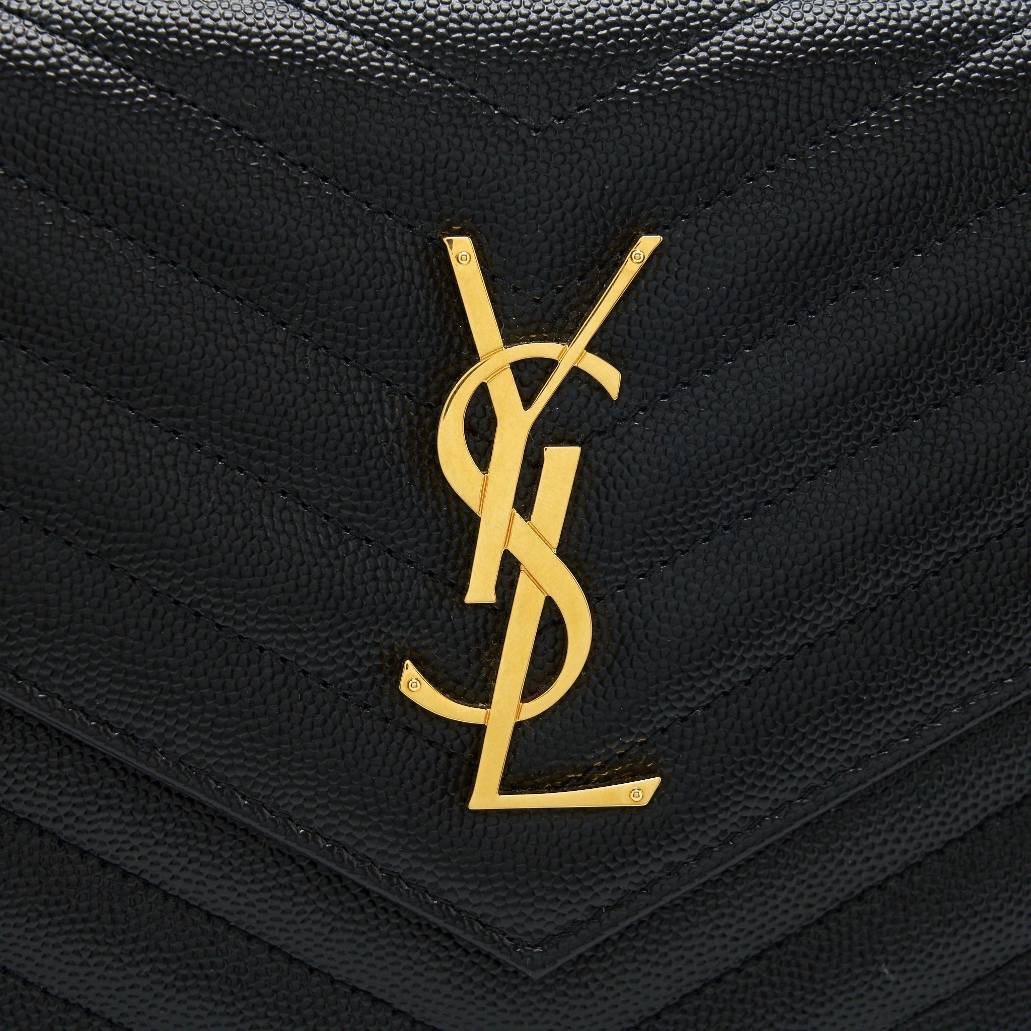 Saint laurent Envelope Chain Crossbody Bag Grained CalfSkin black GHW