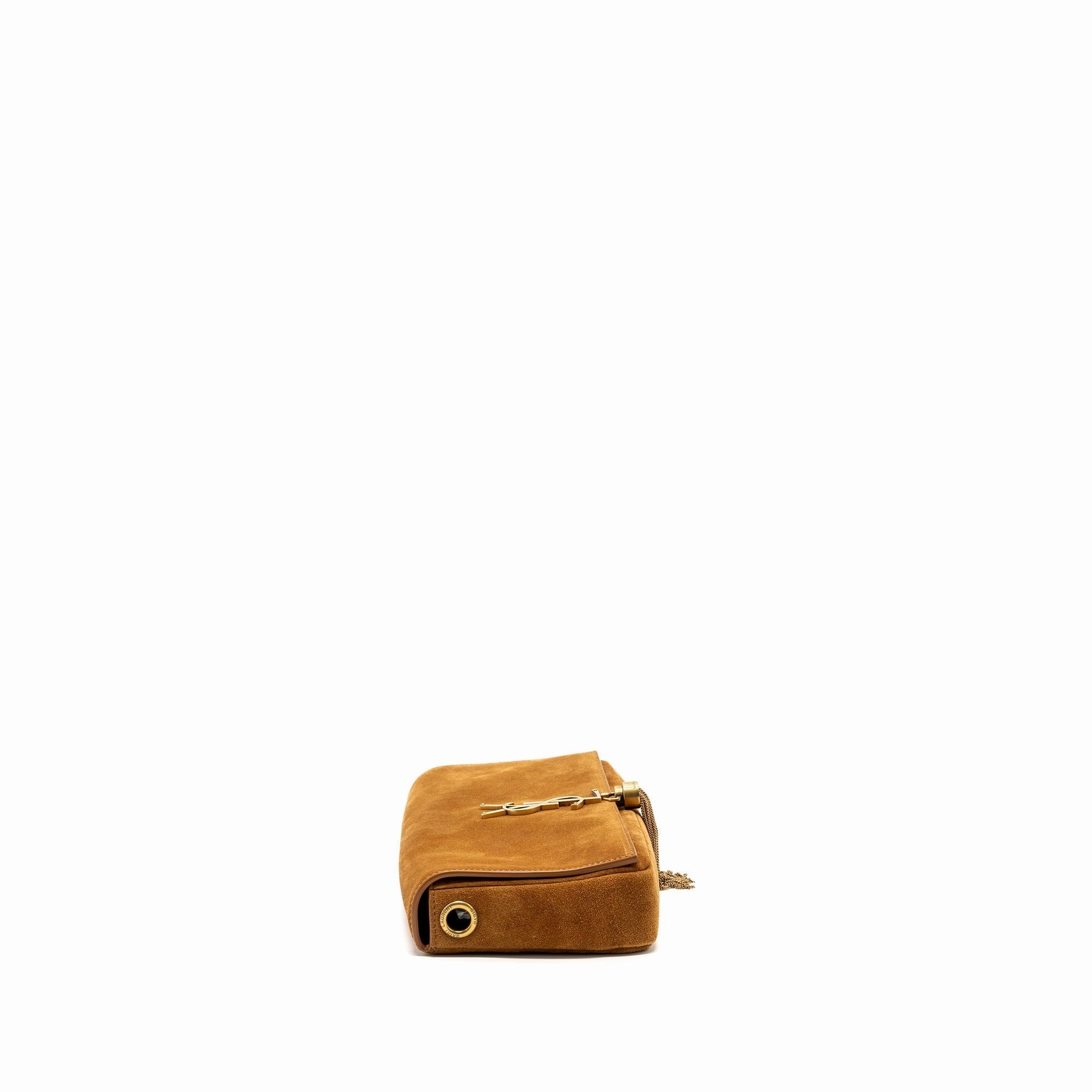 Saint Laurent Kate Tassel Crossbody Bag Suede Brown GHW