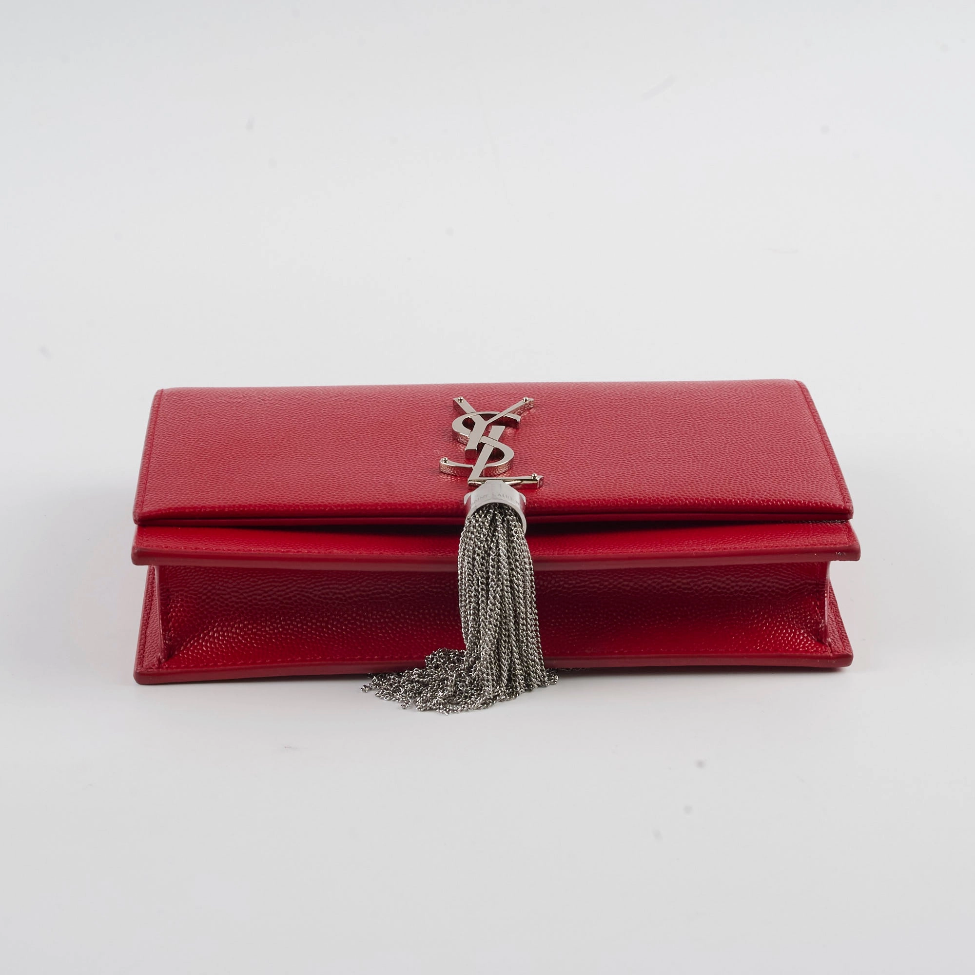 Saint Laurent Kate Tassel Wallet On Chain Red