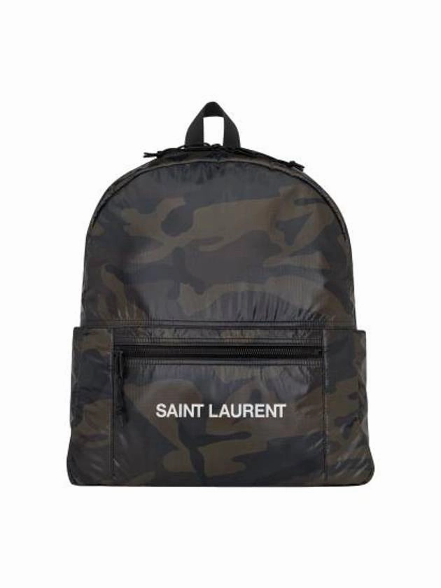 Saint Laurent Logo Nuxx Nylon Backpack Camo
