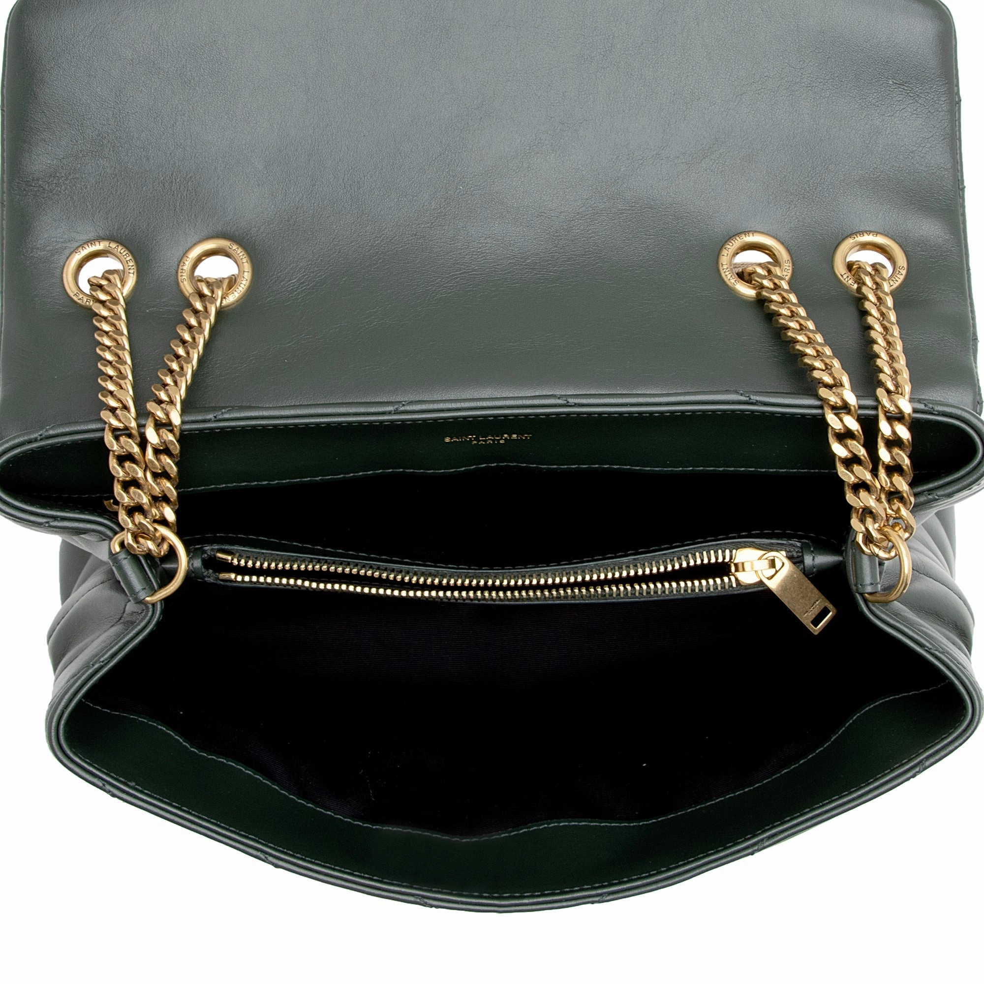 Saint Laurent Matelasse Calfskin Monogram LouLou Chain Medium Shoulder Bag (SHF-22990)