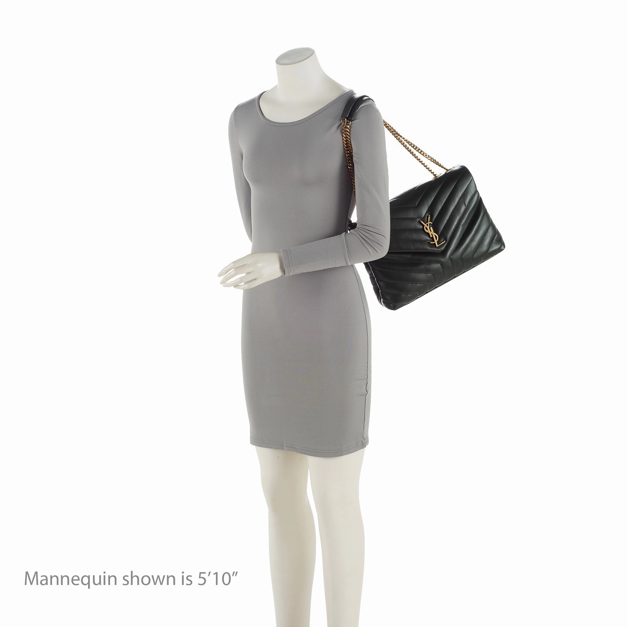 Saint Laurent Matelasse Calfskin Monogram LouLou Chain Medium Shoulder Bag (SHF-22990)