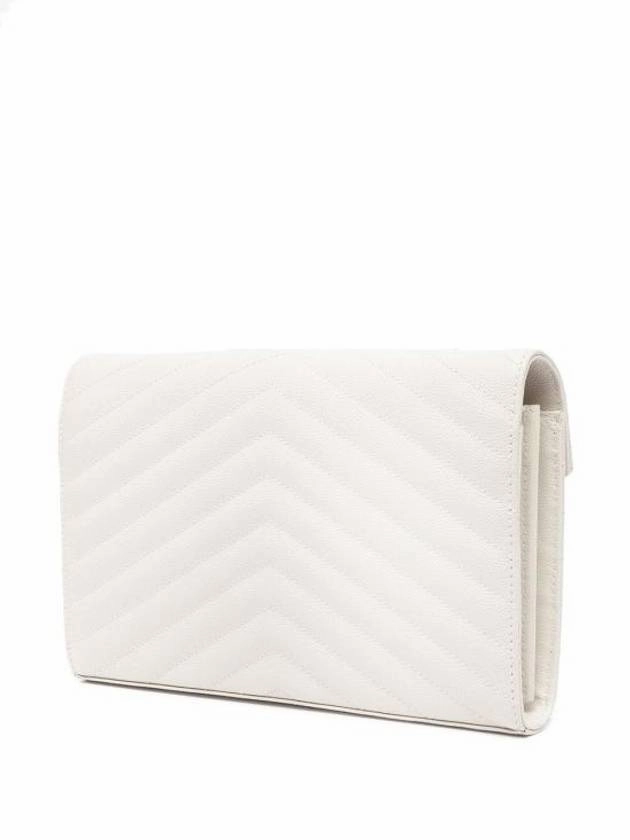 Saint Laurent Monogram Matelasse Chain Shoulder Bag White
