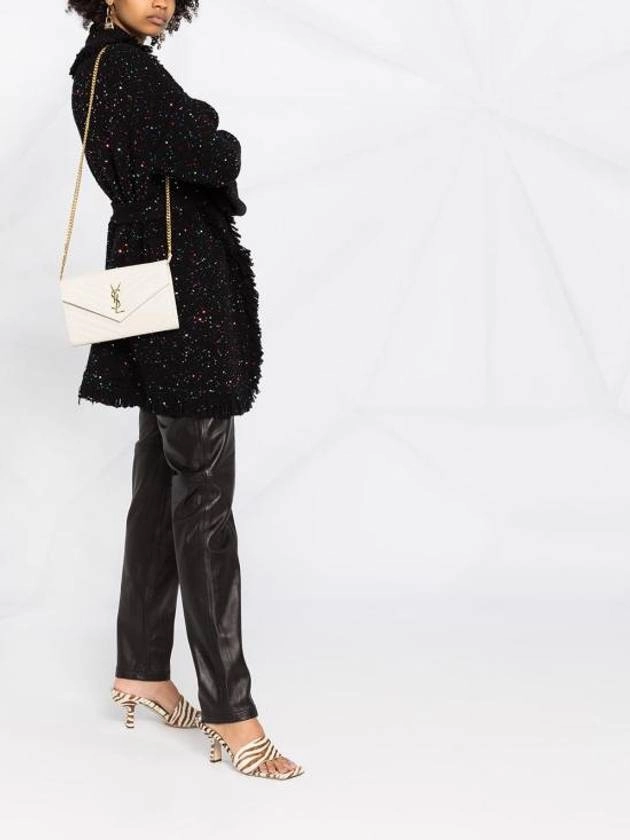Saint Laurent Monogram Matelasse Chain Shoulder Bag White