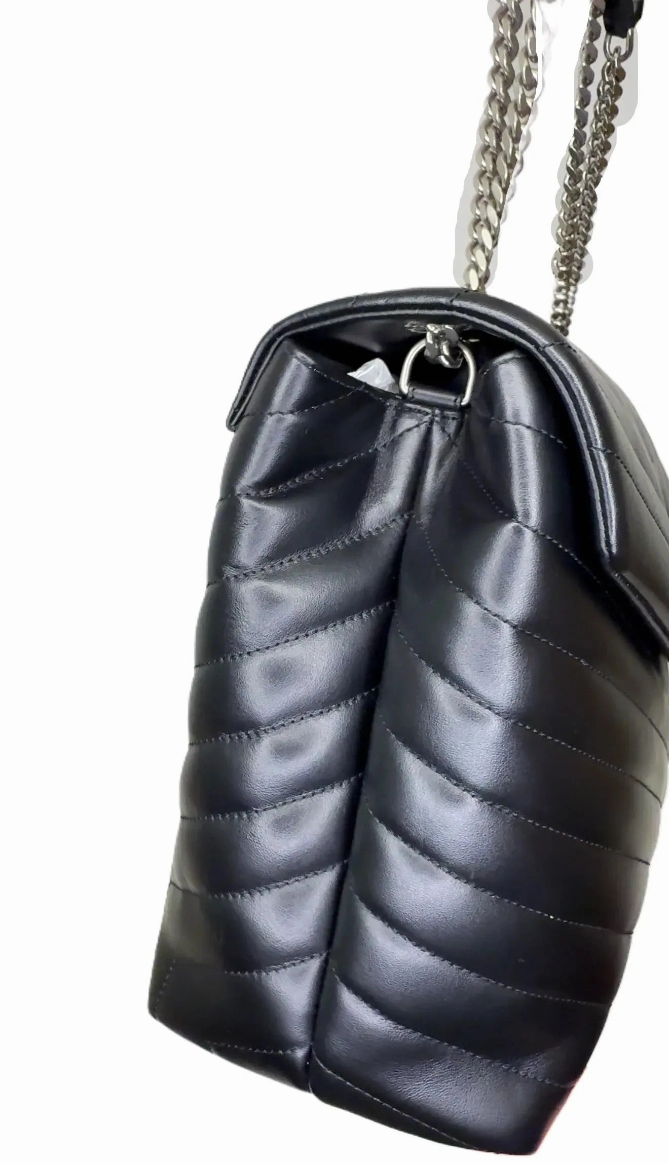 Saint Laurent Small Monogram Matelasse LouLou Bag - Black Shoulder B8-44