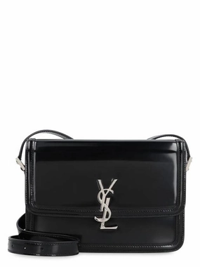 Saint Laurent Solferino Medium In Brushed Leather Shoulder Bag Black