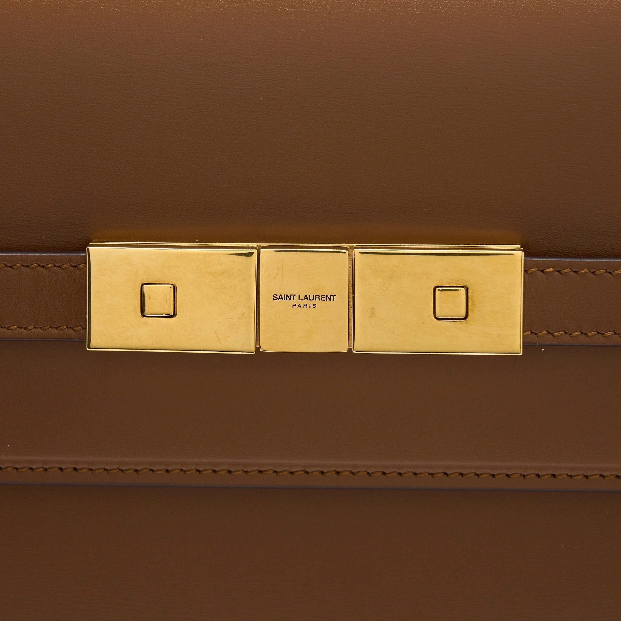 Saint Laurent/YSL Manhattan Shoulder Bag Box Brick/Dark Ebene GHW