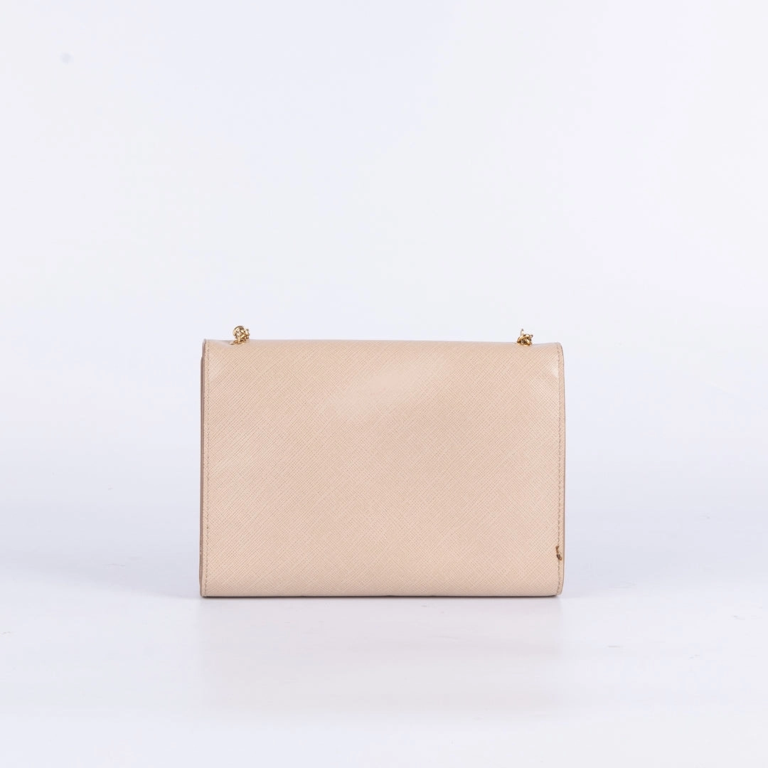 Salvatore Ferragamo Beige Leather Vara Bow Crossbody Bag