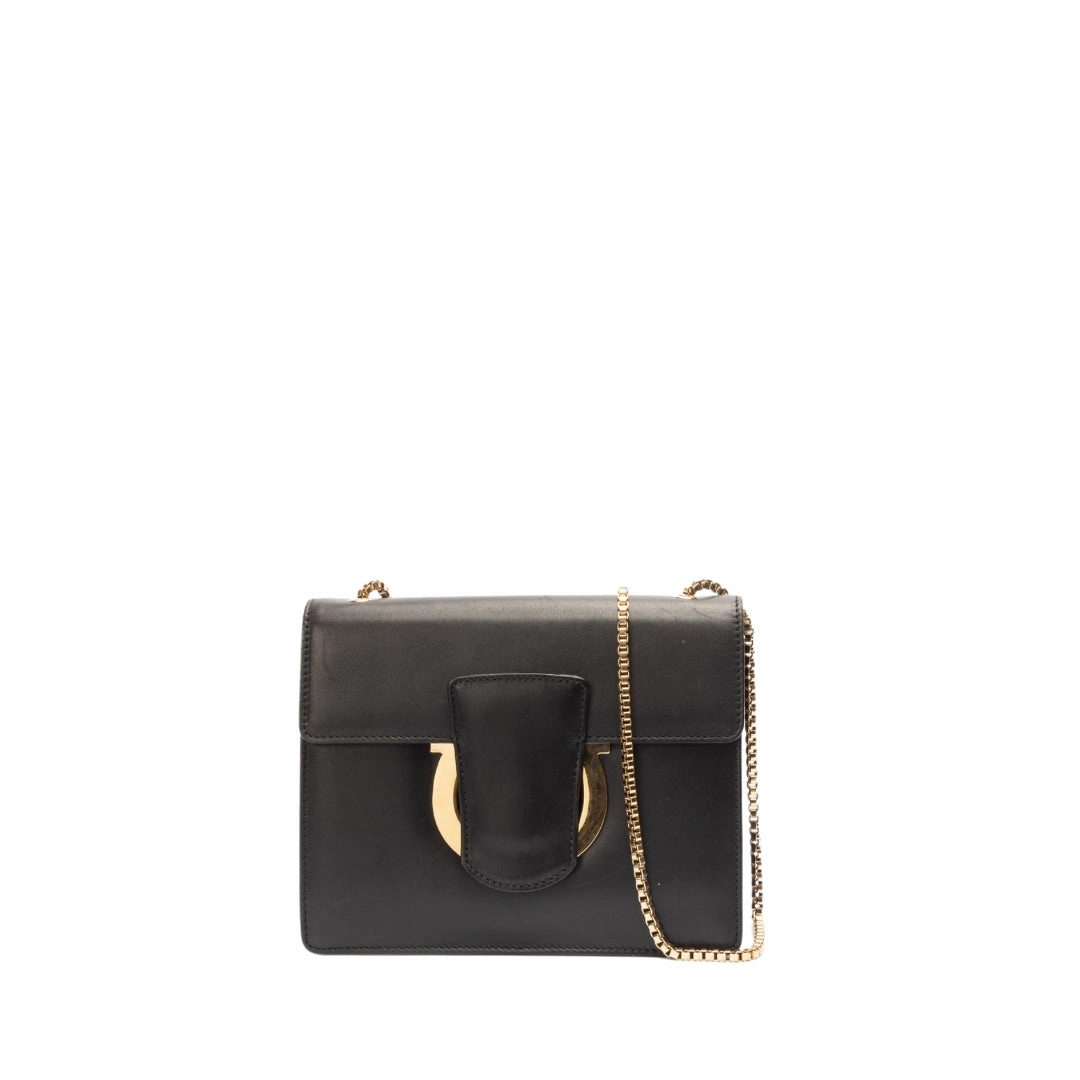 Salvatore Ferragamo Chain Link Leather Crossbody Bag