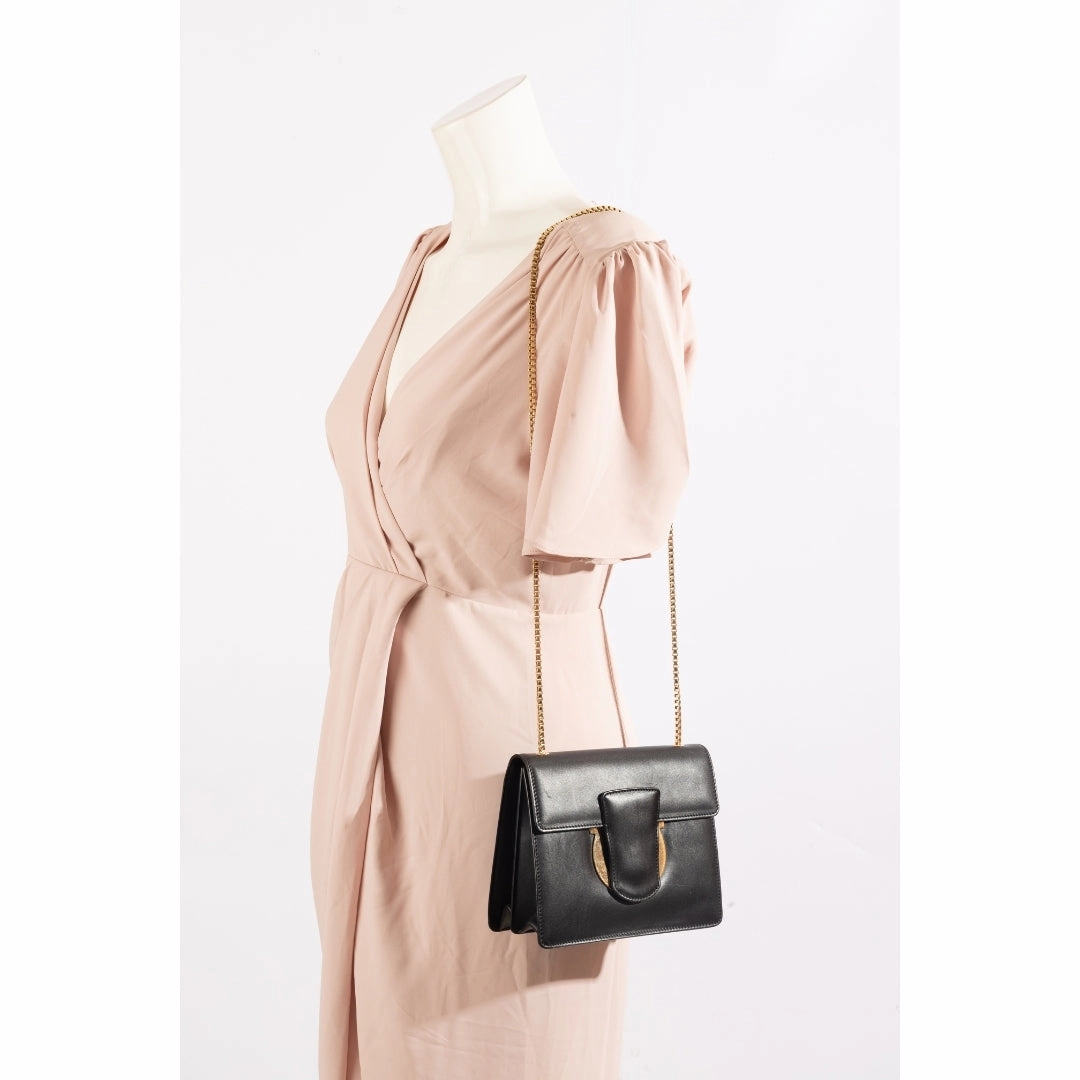 Salvatore Ferragamo Chain Link Leather Crossbody Bag