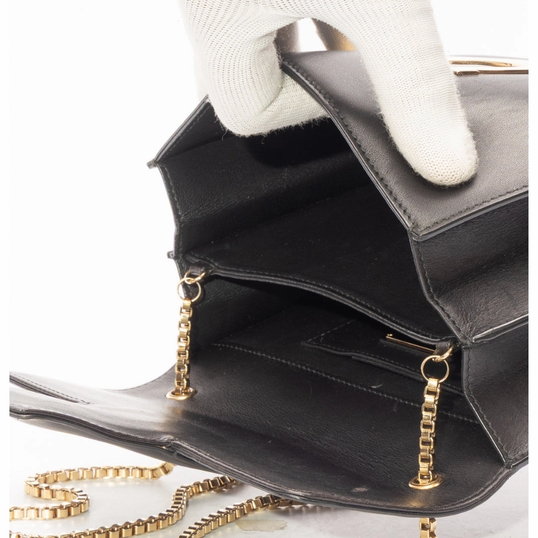 Salvatore Ferragamo Chain Link Leather Crossbody Bag