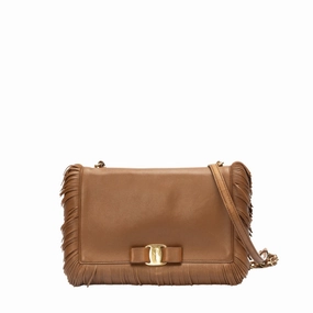 Salvatore Ferragamo Ginny Vara Fringe Leather Crossbody Bag