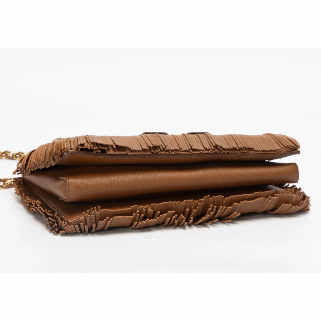 Salvatore Ferragamo Ginny Vara Fringe Leather Crossbody Bag