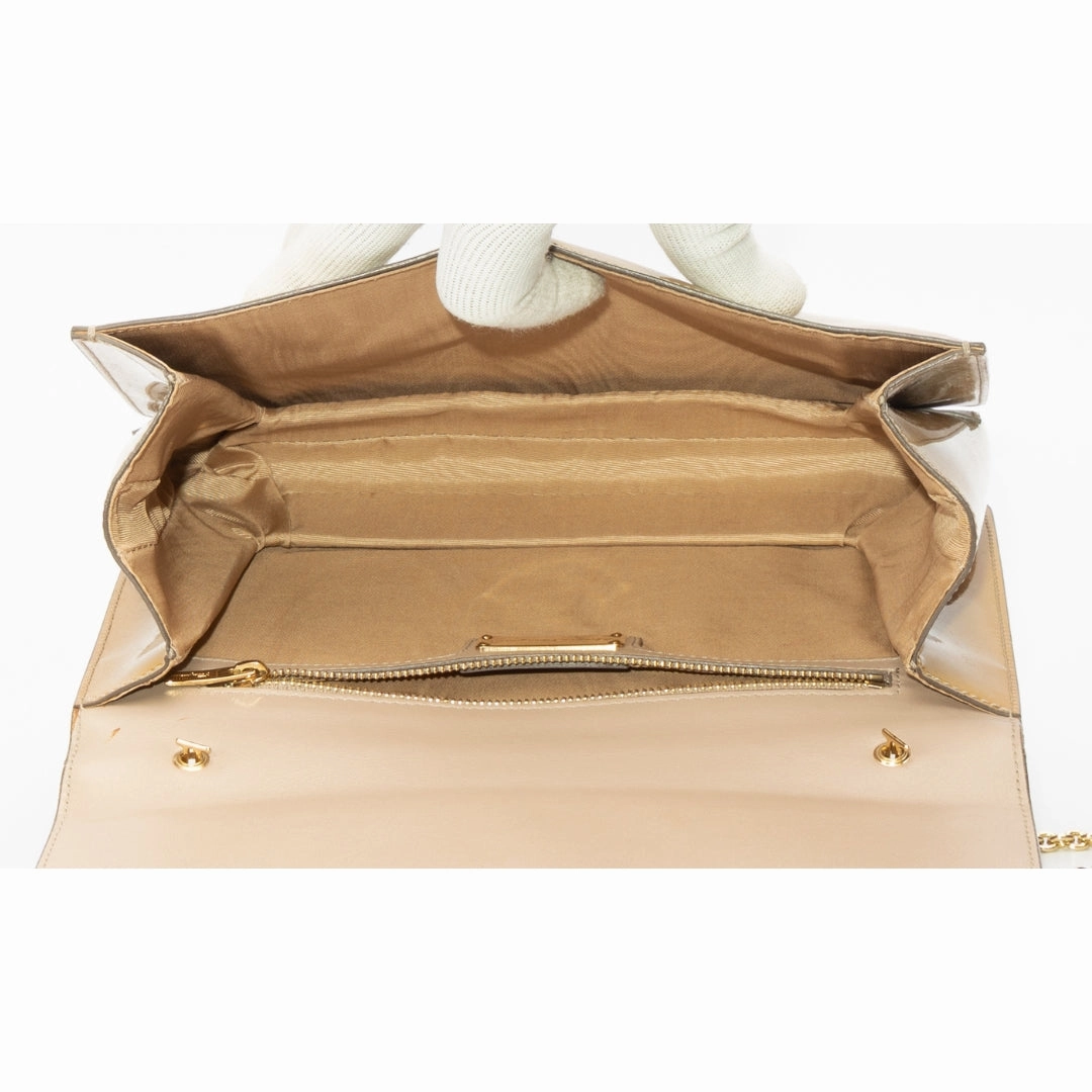 Salvatore Ferragamo Yellow Patent Leather Vara Bow Crossbody Bag