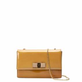 Salvatore Ferragamo Yellow Patent Leather Vara Bow Crossbody Bag
