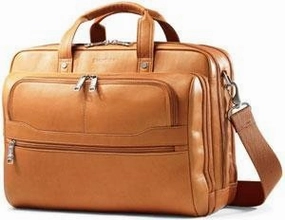Samsonite Durham Colombian Leather 2 Pocket Briefcase (Tan)