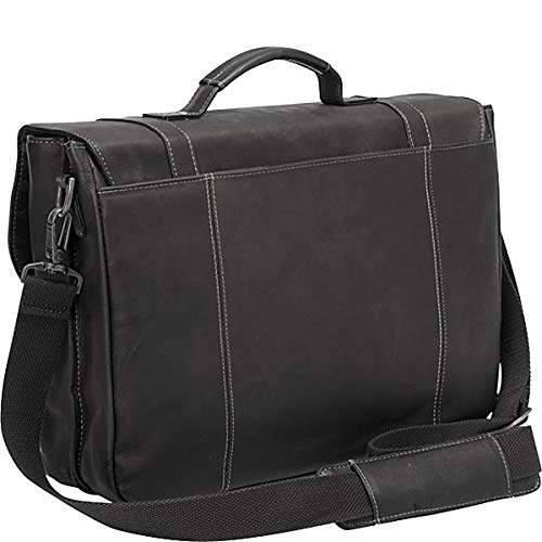 Samsonite Genuine Leather Flapover Buckle Brief Black
