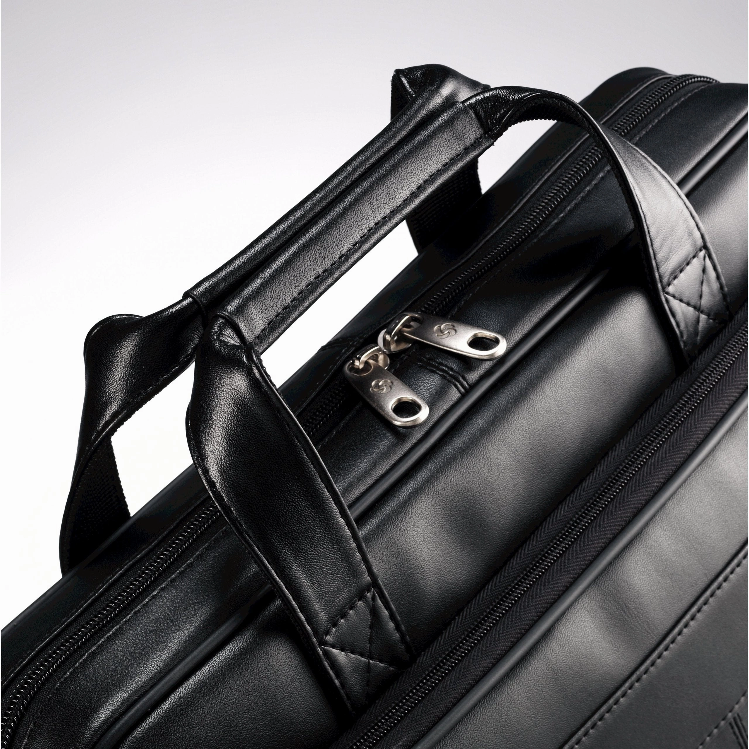 Samsonite Luggage Leather Slim Briefcase, Black